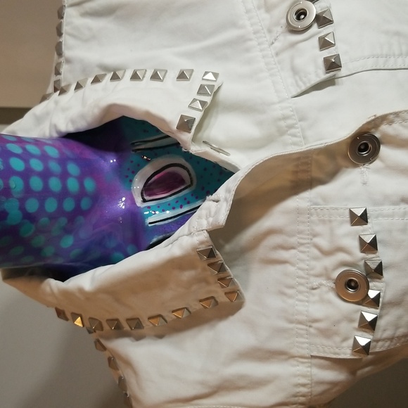 Monoreno Med. White Jeans Studded Vest - Picture 8 of 11